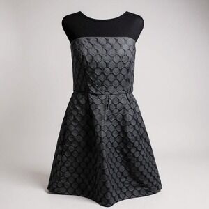 White House Black Market Strapless Dress Size 6 Formal Polka Dot Pattern